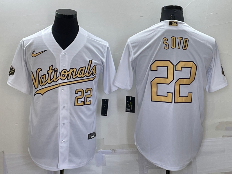 Men's Washington Nationals Juan Soto #22 White Stitched Jersey Men's Washington Nationals Juan Soto #22 White Stitched Jersey
